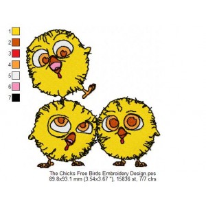 The Chicks Free Birds Embroidery Design